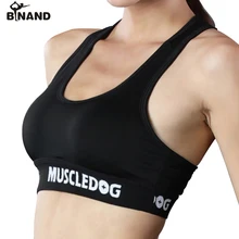 Спортивный пуш-ап с буквенным принтом BINAND, бюстгальтер с подушкой для груди, быстродействующий тренировочный спортивный нательная одежда для йоги