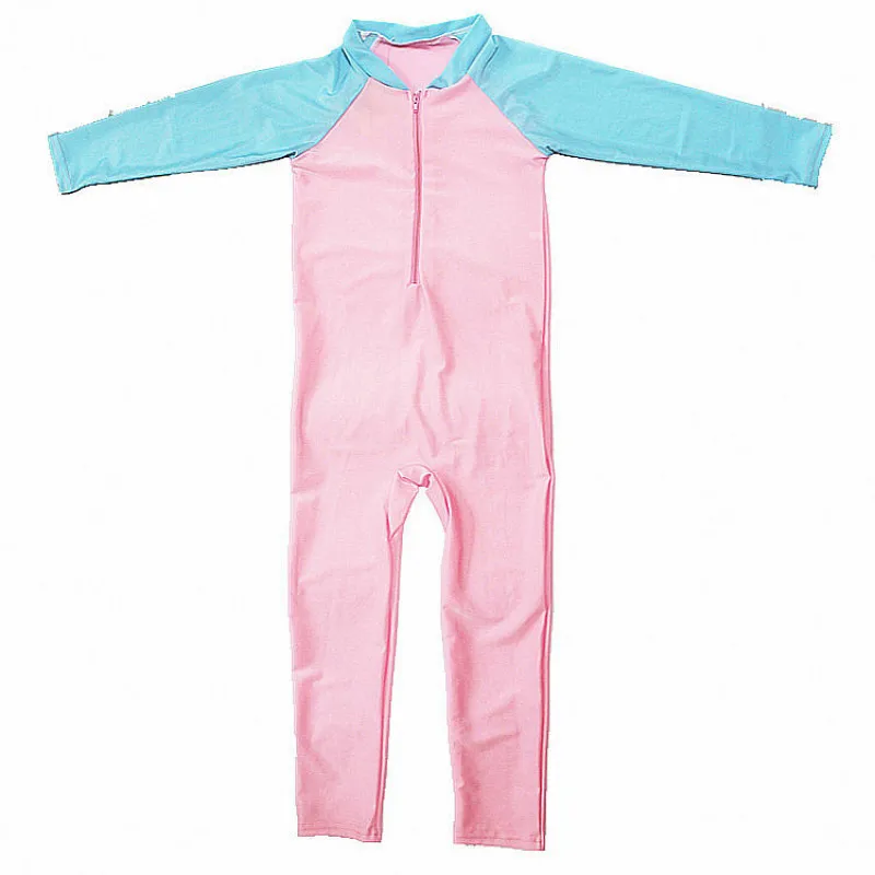 Kids One Piece Swimsuit Girl Boy Long Sleeve Swimwear Dive Suit Jumpsuit Rash Guard Submersible Suit Quick-dry Diving Clothes