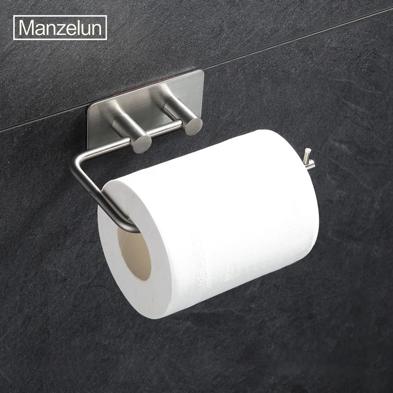 180° rotatable toilet paper holder bathroom towel rack self-adhesive simple stainless steel bathroom storage rack home storage organizer (2)