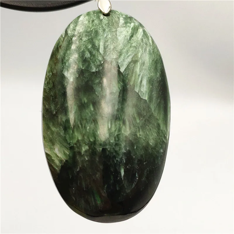 

Natural Seraphinite Necklace PendantClear Stone 50x30x11mm Women Men Water Drop Crystal Lucky Anniversary Love Gift Pendant