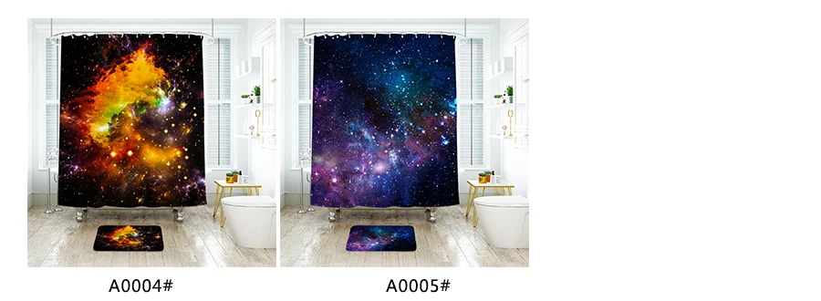 IBANO занавеска для душа звездное небо Водонепроницаемая полиэфирная ткань занавеска для ванной комнаты украшение с 12 пластиковыми крючками