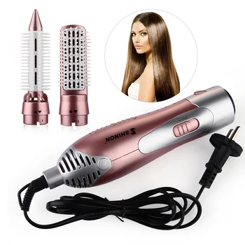 

1SET 220-240V Electric Hair Curling Irons 1200W Styler Hair Blow Dryer Machine Brush Comb Straightener Curler Hair Styling Tool
