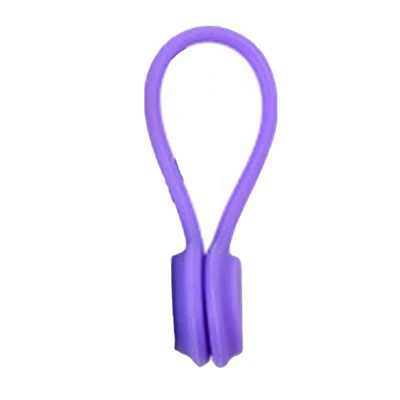 Силиконовые Магнит катушки устройство для сматывания шнура от наушников гарнитура Тип моталки концентраторы шнура Держатель Кабельный органайзер для xiaomi iPhone - Цвет: 1pcs purple