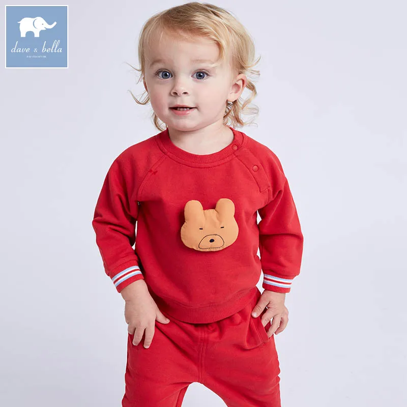 DBA6356 dave bella spring baby boys red clothing sets toddler children