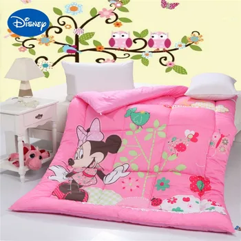 

Sweet Minnie Mouse Flowers Comforters Single Queen Twin Girl's 100% Cotton Autumn Winter Cartoon Character Quilted Pink Colour