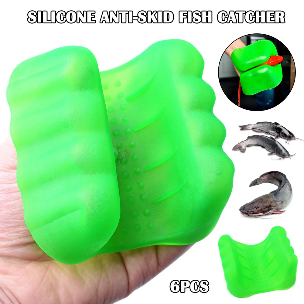 

6 Pcs Fishing Gear Fish Controller Hand Guard Gloves Silicone Catching Accessories Clamp YA88