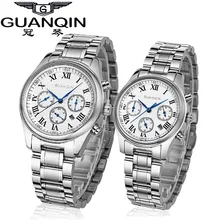 Роскошные Брендовые Часы GUANQIN для влюбленных пар водонепроницаемые парные часы кварцевые наручные часы