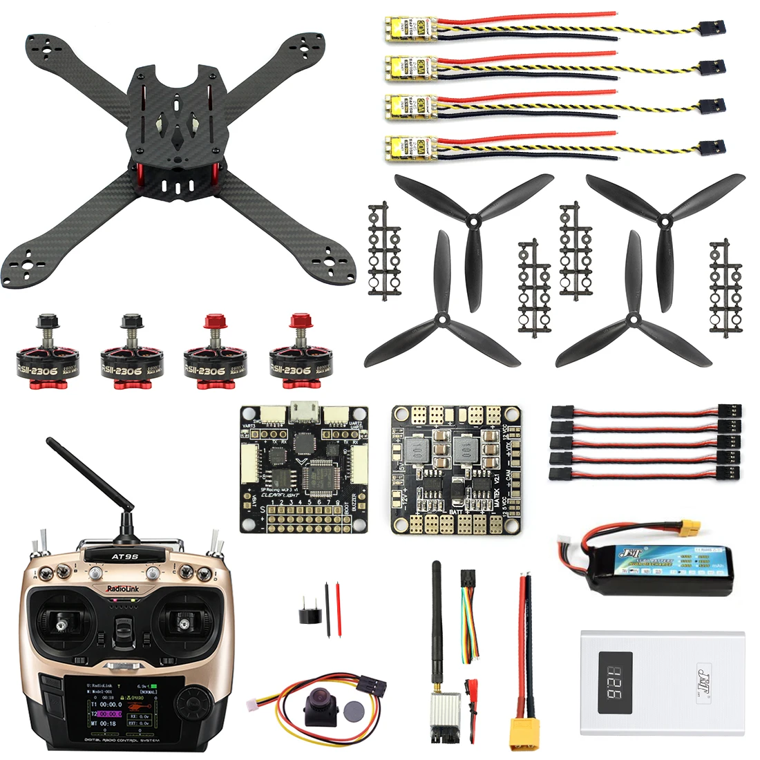 Pro SP Racer F3 300 мм 2,4 г 10CH FPV RC Квадрокоптер DIY Combo углеродное волокно бесщеточная камера Дрон 700TVL с FPV очки запчасти - Цвет: RTF Camera FPV TX