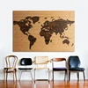 Toile de fond en bois avec carte du monde, Art mural Vintage ► Photo 3/6