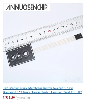 1x5 матричный массив 5Key мембранный переключатель клавиатуры 1*5 клавиш панель управления Пластина для Aduino 40*40 мм