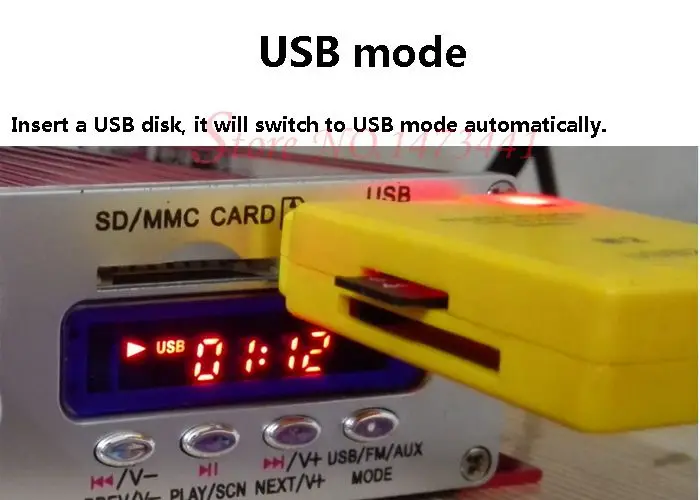 KENTIGER с адаптером питания 12V5A мини усилитель 40 Вт Bluetooth + av кабель пульт