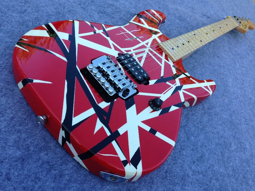 Электрогитара SRY-01 Eddie Van Halen Фирменная гитара Charvel EVH гитара с черной и красной полоской