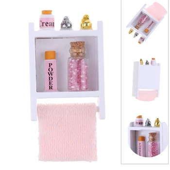 

1:12 Mini Doll House Bathroom Wall Frame Mini House Furniture Accessories Dollhouse Bathroom Decoration Accessories for Doll H
