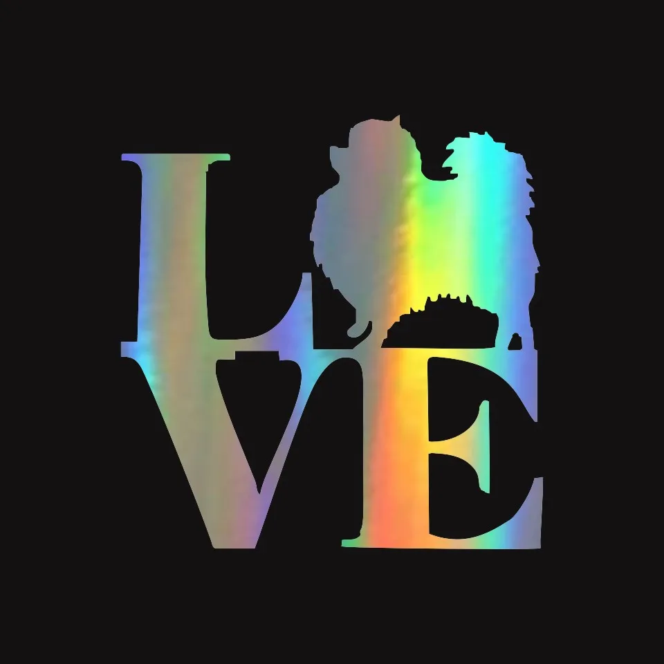 Anycuros Creative Personality Fashion LOVE Pomeranian Car Sticker 13.5cm13 (3)