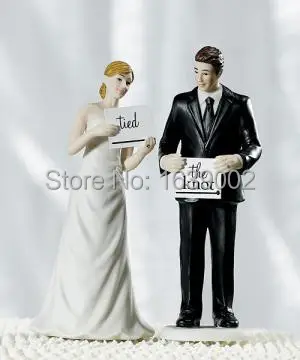 

Read My Sign - Bride and Groom Figurines wedding cake toppers