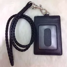 Hot Sale 7 Color Unisex Woven Leather Rope with Card Case Leather Knitting Card Case free shipping