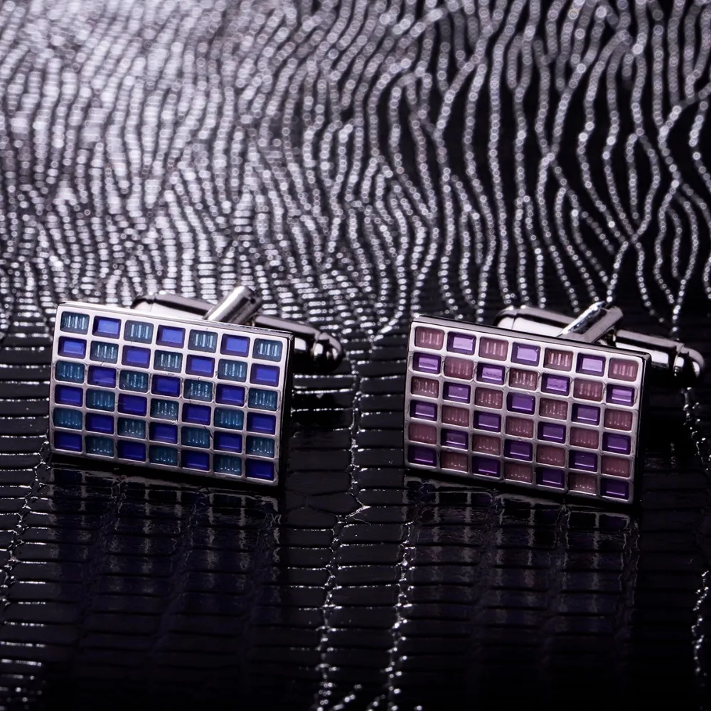 

MAISHENOU Fashion Shirts Cufflinks for Men's Brand Wedding Gift buttons with Blue Purple Cuff links High Quality Free Shipping