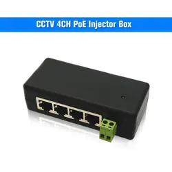 CCTV 4CH PoE инжектор коробка DC 12 V-48 V Питание за животными для охоты POE IP Камера Wi-Fi AP VoIP Мощность Over Ethernet