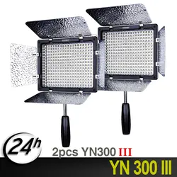 Оригинальный 2 шт. Yongnuo YN300 III YN-300 III 3200 К-5500 К CRI95 + Pro светодиодные лампы Поддержка адаптер переменного тока и удаленного Управление