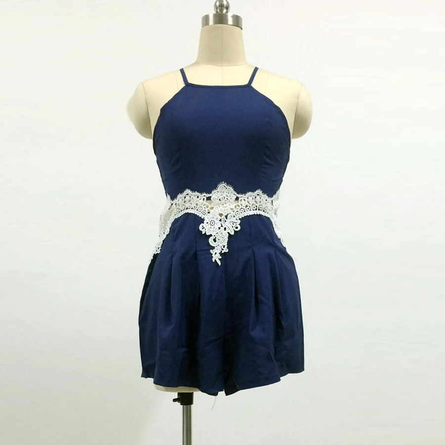Sexy Sling Rompers Womens Jumpsuit Fashion Strapless Strap Ladies Sleeveless Romper Summer Hollow Self-Cultivation Playsuit 2018