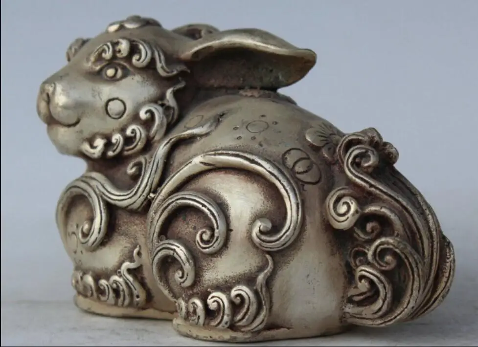 5 &quotКитайский серебряный Зодиак Год кролик заяц Кони благоприятная Статуя