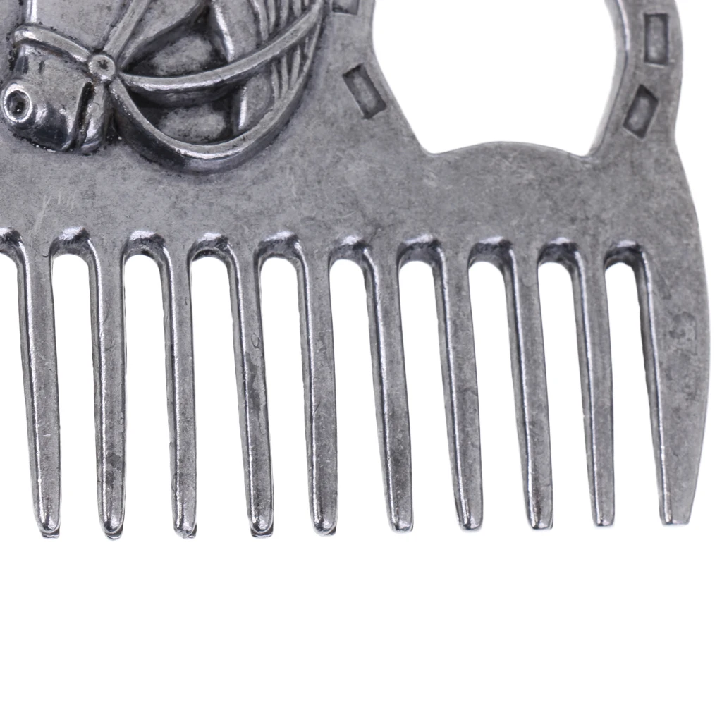 Stainless Steel Horse Pony Grooming Comb Tool  Metal Curry Brushing Cleaning Tool Equestrian 2