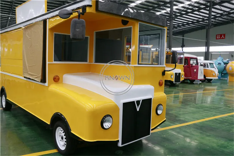 Модная пищевая киоск Дизайн Электрический грузовик для пищевых продуктов Мобильная тележка для фаст-фуда
