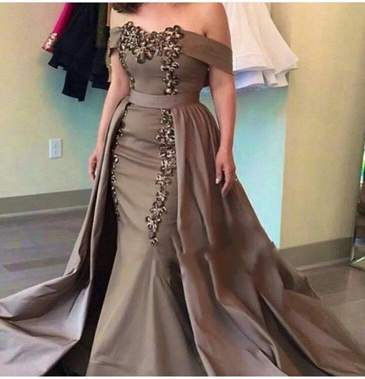 

Saudi Arabia Off the shoulder Lace Beaded Mermaid Evening dress Plus size Long party dress Vestido de festa