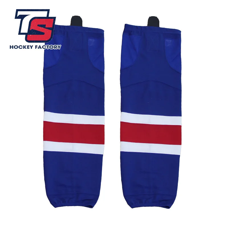 

JETS free shipping 100% Polyester Breathable Rangers Ice Hockey Socks Cheap Shin Guards W021