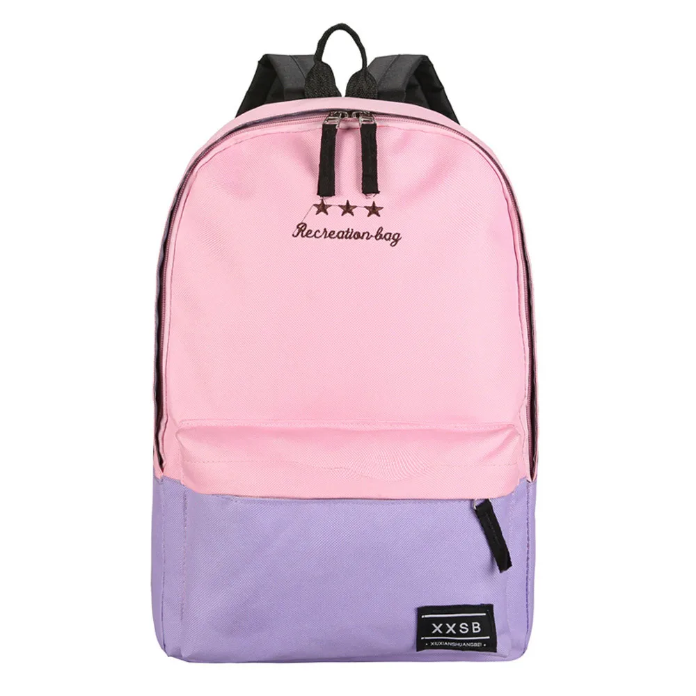 

flama Candy Color Recreation Bag Women Travel Canvas Hit Color Splicing Satchel School Bag Backpack Free Shipping Miya Lin 2017