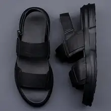 Для мужчин женские сандалии Новые Летние кожаные в римском стиле пляжная обувь Для мужчин кожаные сандалии универсальные сандалии Для мужчин