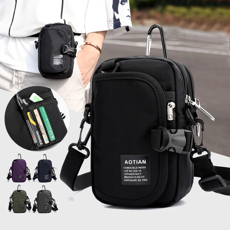 Man Handbags Mini Messenger Bag Children Simple Small Crossbody Cell Phone Bags Casual Ladies ...