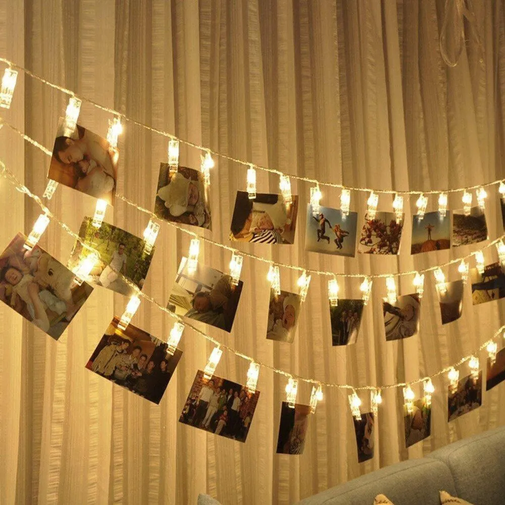 

Striking With 20 LED Beads Decor Curtain Lights String Photo Clip Lamp Party