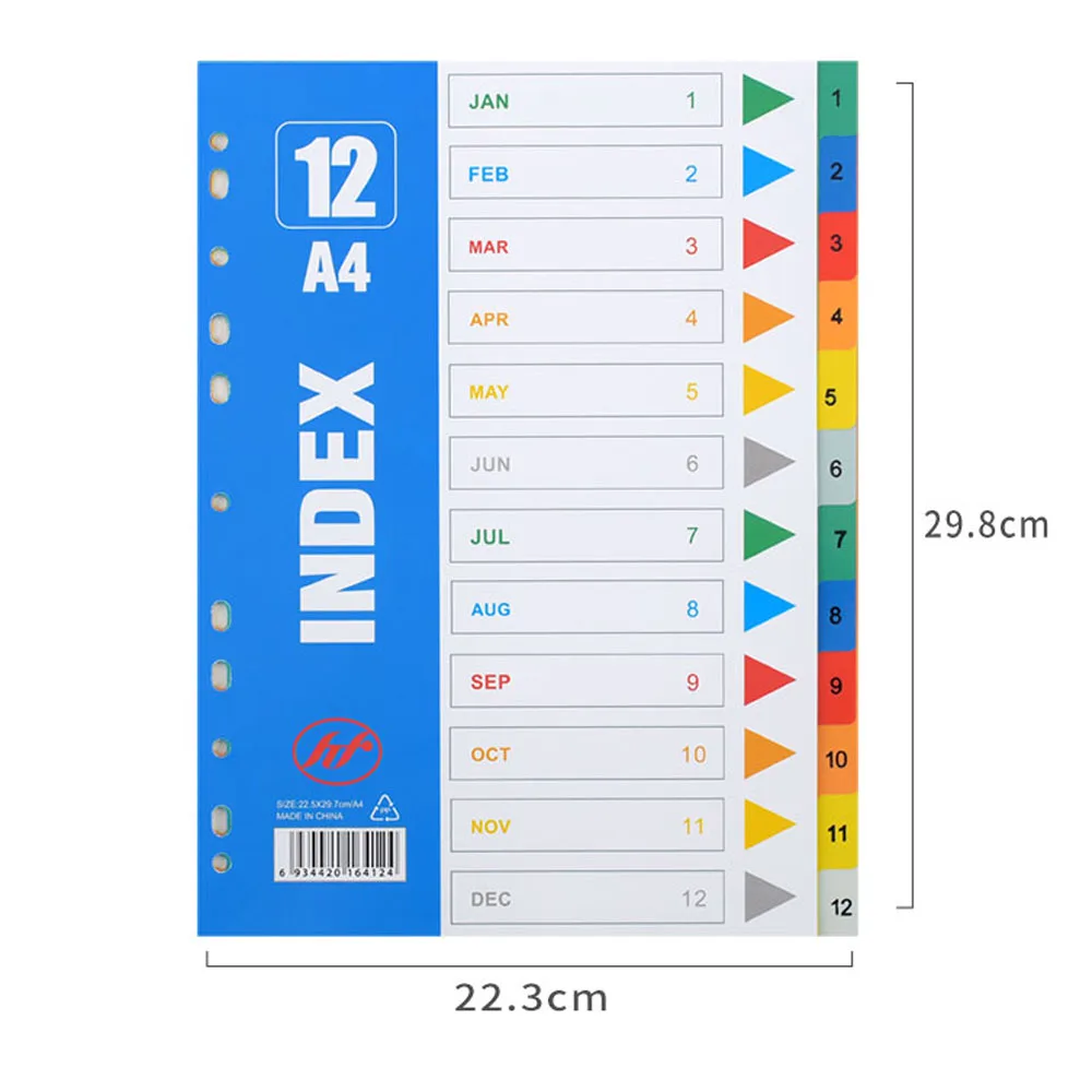 5 комплектов, размер А4, пластиковые разделители, индекс, whih, 12 таб для дома, школы, офиса, библиотеки, рабочего места, бизнеса