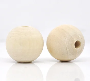 

8Seasons Fashion Natural Wood Spacer Beads Round DIY Making Earrings Jewekry About 17mm - 18mm Dia, Hole: Approx 3.5mm, 50 PCs