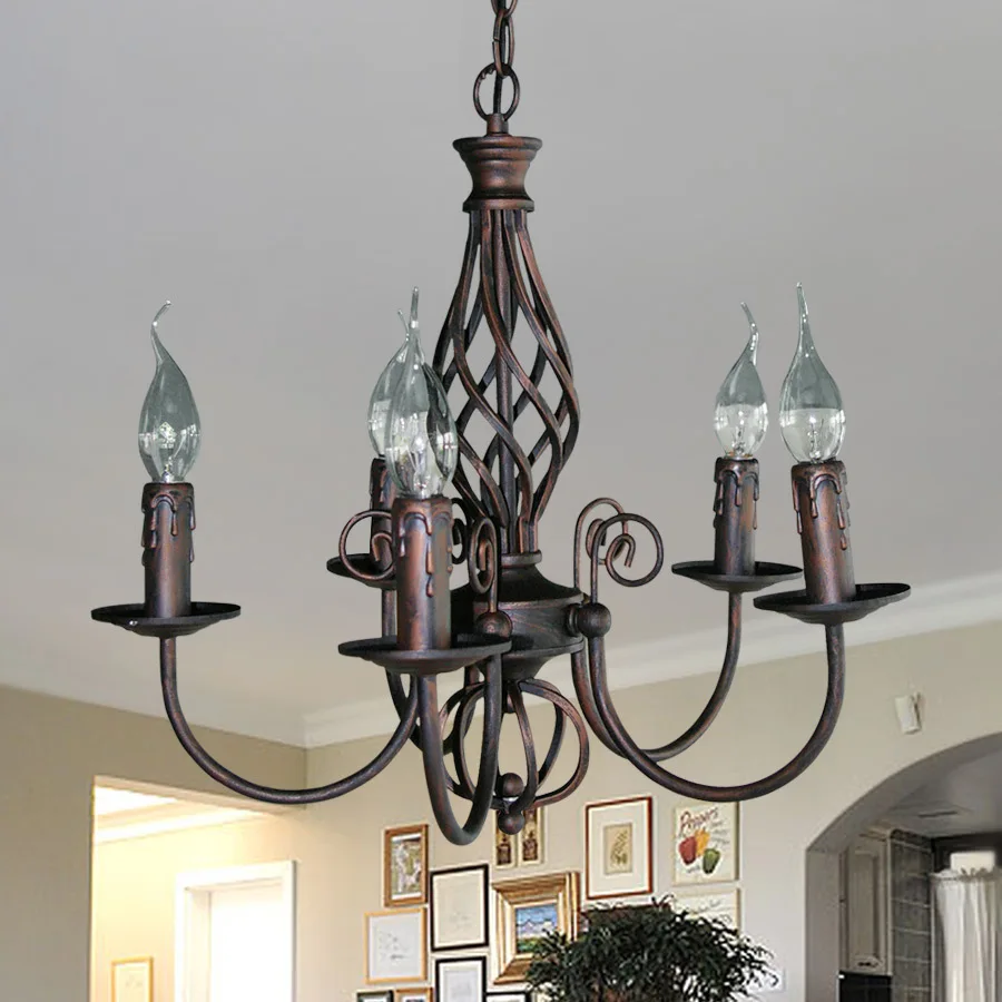 

new arrival Bohemia lamps wrought iron candle brief fashion pendant light american lighting 7008 free shipping
