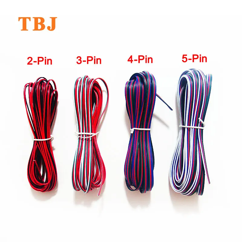 2 контактный 3Pin 4Pin 5Pin 5M 10M 20M 18AWG 20AWG 22AWG Электрический Удлинительный провод кабель