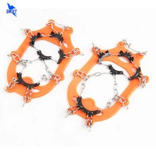 11 Зубы Нескользящие по льду бутсы обуви загрузки Захваты кошки Сеть Спайк резкое уличные снегоступы восхождение накладка против скольжения на льду ледовые кошки 1 пара