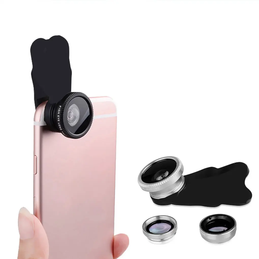 3 in 1 Mobile Phone Lenses Fish Eye Wide Angle Macro