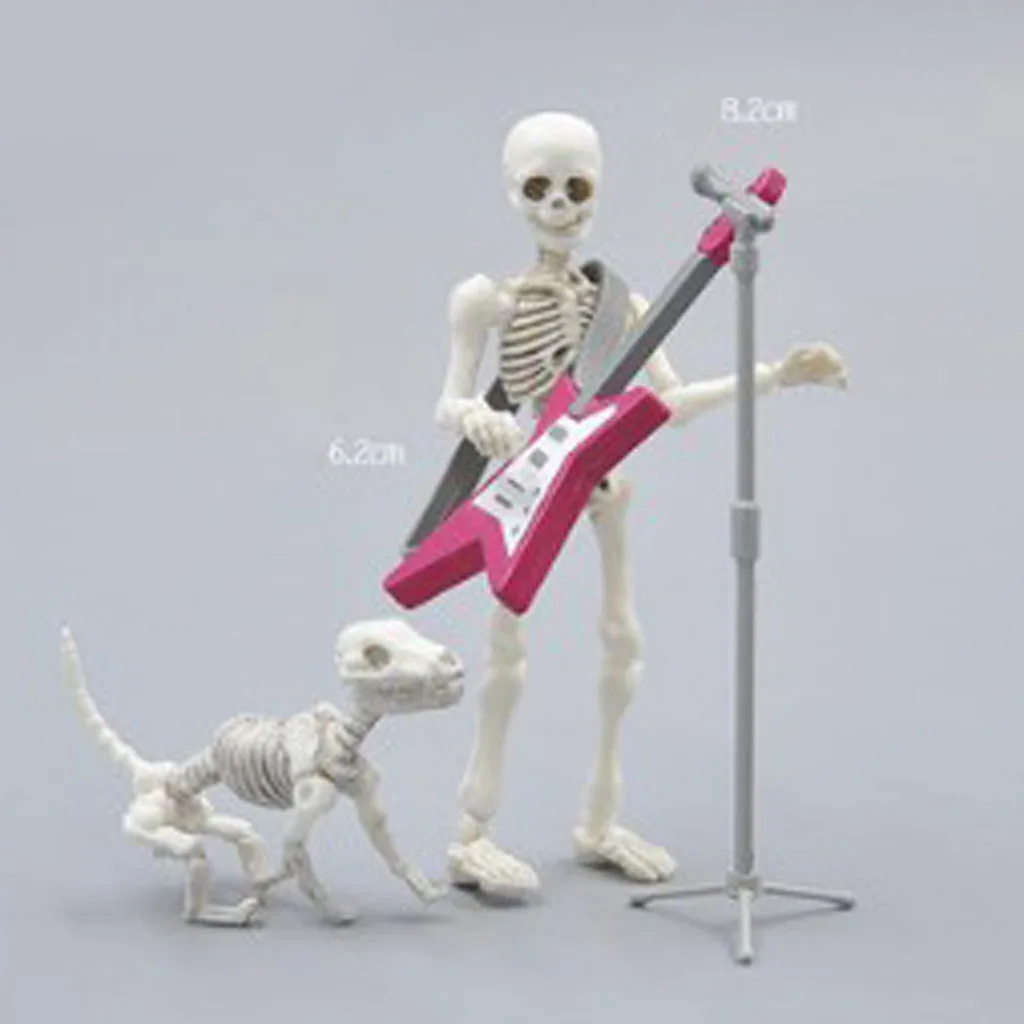 Dollhouse Miniature Guitar Microphone Model Vocal Concert Set Kids Pretend Play Furniture Model Mini Figures Accessories