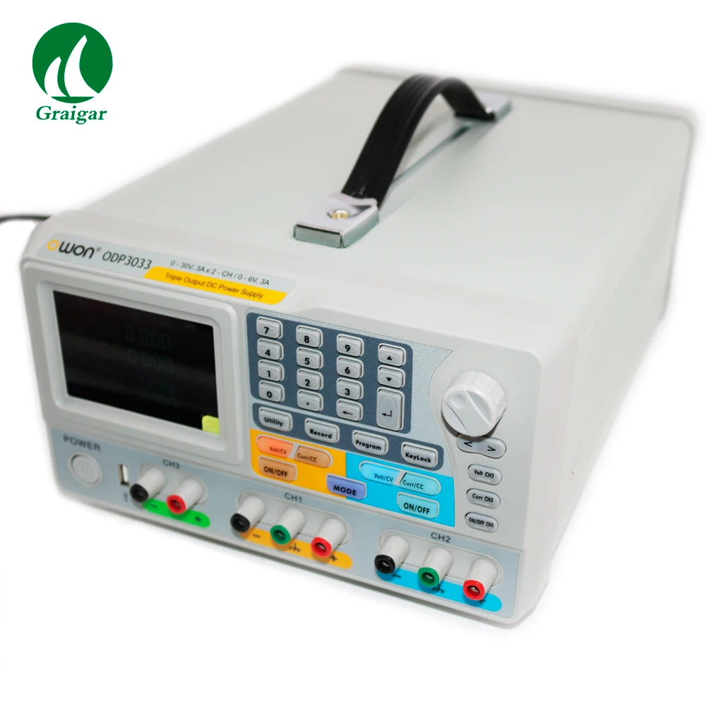 

New OWON ODP3033 Programmable DC Power Supply 4 inch high resolution (480x320 pixels) LCD Display With 2-CH 0-30V/3A And 0-6V/3A