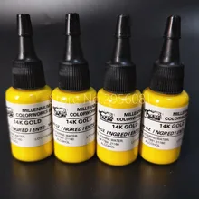 5 шт. 14 К золотом цветах перманентного макияжа, пигментных чернил татуировки 15 мл/бутылки(1/2 унц.) краски набор для тела макияж Татуировка