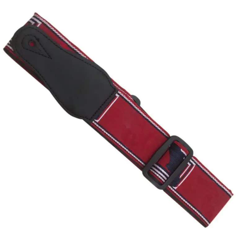 

Electric Acoustic Guitar Parts Accessories 15cm Adjustable Guitar Belt Nylon Guitar Strap with Leather Ends
