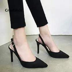 Cresfimix Mujer Tacones Altos/женские модные милые офисные туфли на высоком каблуке с острым носком женские Летние слипоны Милая обувь C5082