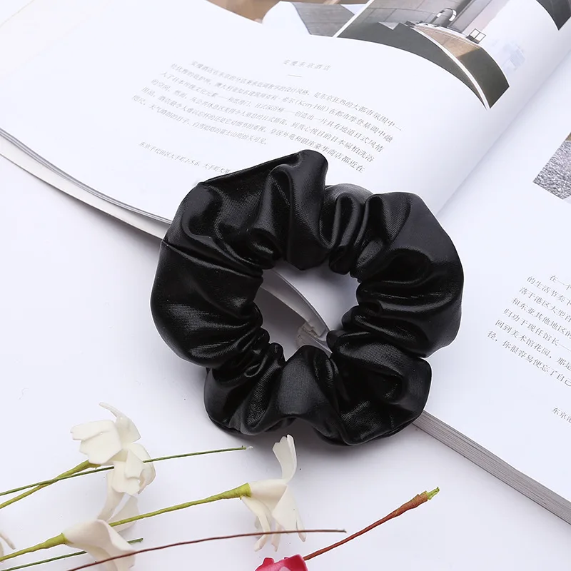 black headbands 1 или 2 шт. женские резинки для волос из искусственной кожи золотого цвета, винтажные резинки для конского хвоста, эластичные резинки для волос для девочек, блестящие резинки для волос, аксессуары для волос - Цвет: black headbands