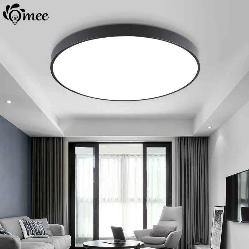 Nordic Modern Round LED Ceiling Lamp 5cm Thin Foyer Lighting Fixture Living room Bed Kitchen Surface Mount Panel Remote Control