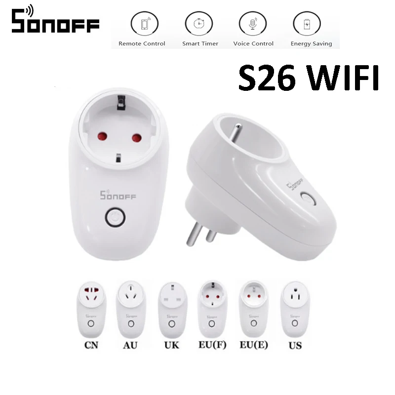 Умная вилка Sonoff S26 WiFi ЕС США Великобритания CN AU автоматизация умный дом пульт