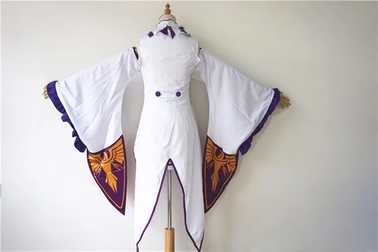 New ReZero kara Hajimeru Isekai Seikatsu Emilia Cosplay Costume Fancy Dress+Elf Ears Halloween Adult Costumes for Women (5)