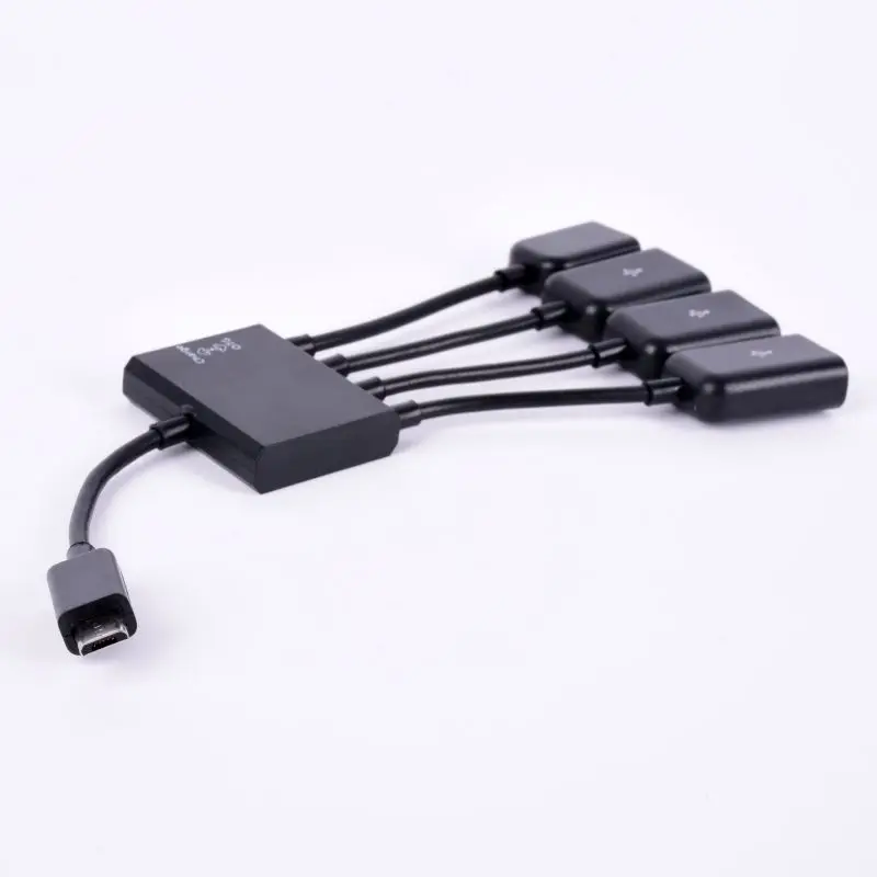 Горячий Многофункциональный USB 2,0 4 в 1 микро USB хост OTG зарядный концентратор Шнур адаптер сплиттер для смартфонов Android планшет черный кабель