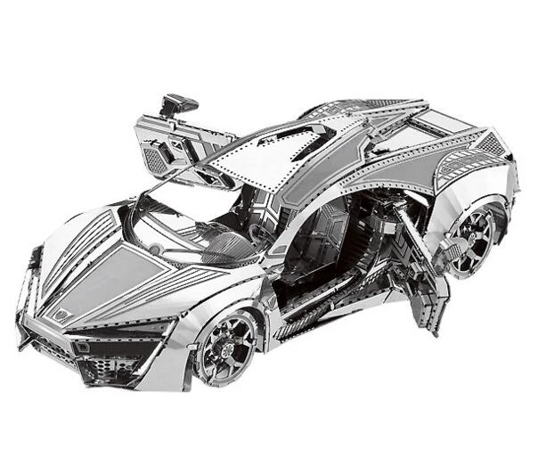 3D Metal Puzzles DIY Model Gift World's Vehicle Hypersport Sports Car F1 racing Metal car manual model Jigsaws toys Present Gift - Цвет: Черный